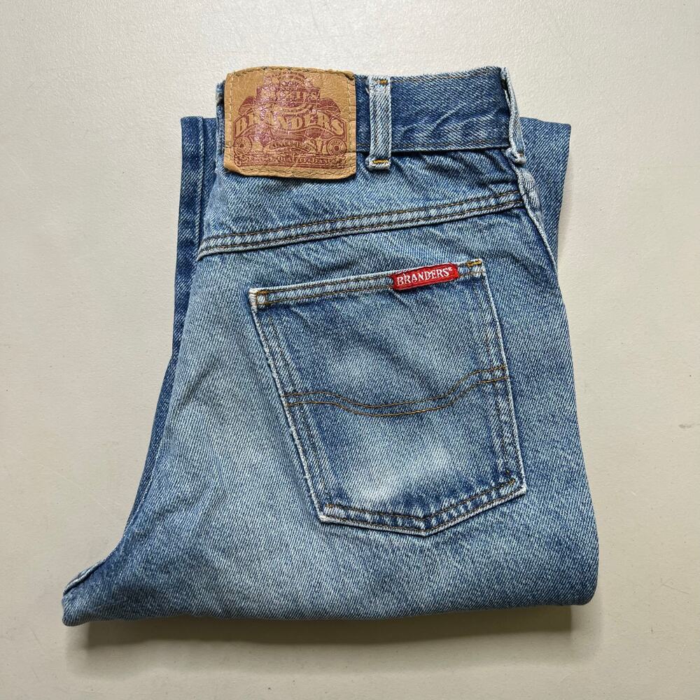 Vintage Dickies Banders Jeans Mens 32x30 Blue Faded Whisker Grunge Talon Zip 80s